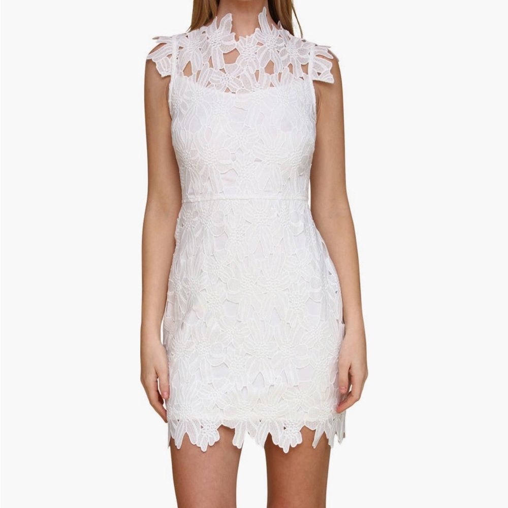 Avec les filles floral lace mini dress